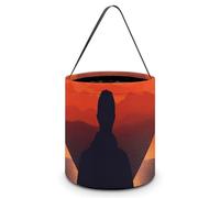 VFMKT A Heart Shape in Front Halloween Trick Or Treat Bag Reusable Halloween Candy Bucket Candy Bag Grocery Bags with Handles for Halloween Party Supplies Favors, Style, One Size