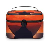 VFMKT A Heart Shape in Front Makeup Bag Portable Travel Cosmetic Bag Zipper Makeup Organizer Toiletry Bag for Women Ladies, A Heart Shape in Front, 25x18x15cm