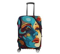VFMKT Abstract Colored Woman Face Travel Luggage Cover Elastic Washable Suitcase Cover Dustproof Anti-Scratch Suitcase Protector Fits 19-32 Inch Luggage, style, L