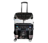 VFMKT Airplane Cockpit Travel Luggage Cover Elastic Washable Suitcase Cover Dustproof Anti-Scratch Suitcase Protector Fits 19-32 Inch Luggage, style, Small
