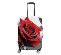 VFMKT Black And White Red Rose Travel Luggage Cover Elastic Washable Suitcase Cover Dustproof Anti-Scratch Suitcase Protector Fits 19-32 Inch Luggage, style, Small