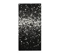 VFMKT Black White Glitter Hand Towel 28.7" X 13.8" Soft Absorbent Bath Towel Kitchen Dish Towels for Bathroom Gym Spa Home Face Towel Decor