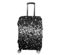 VFMKT Black White Glitter Travel Luggage Cover Elastic Washable Suitcase Cover Dustproof Anti-Scratch Suitcase Protector Fits 19-32 Inch Luggage, style, M