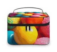 VFMKT Colorful Candy Makeup Bag Portable Travel Cosmetic Bag Zipper Makeup Organizer Toiletry Bag for Women Ladies, Colorful Candy, 25x18x15cm