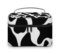 VFMKT Cow Spot Makeup Bag Portable Travel Cosmetic Bag Zipper Makeup Organizer Toiletry Bag for Women Ladies, Cow Spot, 25x18x15cm