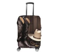 VFMKT Cowboy Black Hat Western Boots Travel Luggage Cover Elastic Washable Suitcase Cover Dustproof Anti-Scratch Suitcase Protector Fits 19-32 Inch Luggage, style, XL