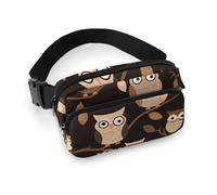 VFMKT Cute Brown Cartoon Owls Fanny Pack for Women Men Adjustable Waist Bag Belt Bag for Travel Sports Hiking, 20x13cm, style, style, 20x13cm