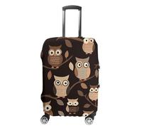 VFMKT Cute Brown Cartoon Owls Travel Luggage Cover Elastic Washable Suitcase Cover Dustproof Anti-Scratch Suitcase Protector Fits 19-32 Inch Luggage, style, L