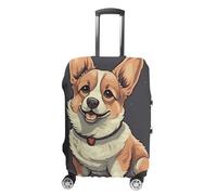 VFMKT Cute Corgi Dog Illustration Travel Luggage Cover Elastic Washable Suitcase Cover Dustproof Anti-Scratch Suitcase Protector Fits 19-32 Inch Luggage, style, M