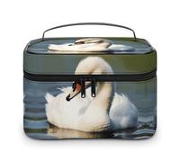 VFMKT Cute Little Swan Makeup Bag Portable Travel Cosmetic Bag Zipper Makeup Organizer Toiletry Bag for Women Ladies, Cute Little Swan, 25x18x15cm