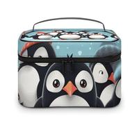 VFMKT Cute Penguins Makeup Bag Portable Travel Cosmetic Bag Zipper Makeup Organizer Toiletry Bag for Women Ladies, Cute Penguins, 25x18x15cm
