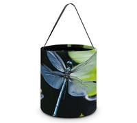 VFMKT Dragonfly Flies Over Halloween Trick Or Treat Bag Reusable Halloween Candy Bucket Candy Bag Grocery Bags with Handles for Halloween Party Supplies Favors, Style, One Size