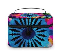 VFMKT Exotic Tribe Tie Dye Style Makeup Bag Portable Travel Cosmetic Bag Zipper Makeup Organizer Toiletry Bag for Women Ladies, Exotic Tribe Tie Dye Style, 25x18x15cm