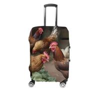 VFMKT Farm Chickens Travel Luggage Cover Elastic Washable Suitcase Cover Dustproof Anti-Scratch Suitcase Protector Fits 19-32 Inch Luggage, style, L