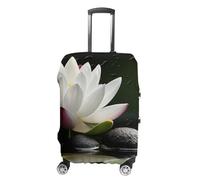 VFMKT Flower And Black Zen Stones Travel Luggage Cover Elastic Washable Suitcase Cover Dustproof Anti-Scratch Suitcase Protector Fits 19-32 Inch Luggage, style, M