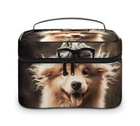VFMKT Funny Animal Dog Makeup Bag Portable Travel Cosmetic Bag Zipper Makeup Organizer Toiletry Bag for Women Ladies, Funny Animal Dog, 25x18x15cm
