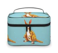 VFMKT Funny Cartoon Kangaroo Zoo Makeup Bag Portable Travel Cosmetic Bag Zipper Makeup Organizer Toiletry Bag for Women Ladies, Funny Cartoon Kangaroo Zoo, 25x18x15cm