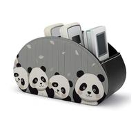 VFMKT Funny Panda Remote Control Holders Waterproof Pu Leather TV Remote Holder Desktop Storage Organizers Remote Caddy Box with 5 Compartments for TV Remotes/Media Controllers/Office Supplies