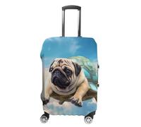 VFMKT Funny Turtle Pug Dog In The Travel Luggage Cover Elastic Washable Suitcase Cover Dustproof Anti-Scratch Suitcase Protector Fits 19-32 Inch Luggage, style, XL