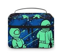 VFMKT Glow In The Dark Makeup Bag Portable Travel Cosmetic Bag Zipper Makeup Organizer Toiletry Bag for Women Ladies, Glow In The Dark, 25x18x15cm