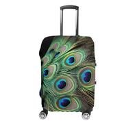 VFMKT Green Peacock Feather Travel Luggage Cover Elastic Washable Suitcase Cover Dustproof Anti-Scratch Suitcase Protector Fits 19-32 Inch Luggage, style, L