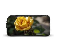 VFMKT Growing Yellow Rose Pencil Case Cute Pen Bag Large Capacity Pencil Pouch Makeup Cosmetic Bag for Women Men