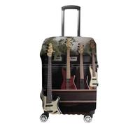 VFMKT Guitar Bass Music Musical Instruments Travel Luggage Cover Elastic Washable Suitcase Cover Dustproof Anti-Scratch Suitcase Protector Fits 19-32 Inch Luggage, style, Small