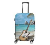 VFMKT Guitar on The Beach Travel Luggage Cover Elastic Washable Suitcase Cover Dustproof Anti-Scratch Suitcase Protector Fits 19-32 Inch Luggage, style, M