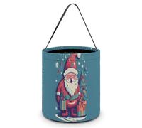 VFMKT Happy Smiling Santa Claus Halloween Trick Or Treat Bag Reusable Halloween Candy Bucket Candy Bag Grocery Bags with Handles for Halloween Party Supplies Favors, Style, One Size