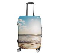 VFMKT Heart Shape Romantic Beach Travel Luggage Cover Elastic Washable Suitcase Cover Dustproof Anti-Scratch Suitcase Protector Fits 19-32 Inch Luggage, style, Small