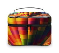 VFMKT Hot Air Balloons Makeup Bag Portable Travel Cosmetic Bag Zipper Makeup Organizer Toiletry Bag for Women Ladies, Hot Air Balloons, 25x18x15cm