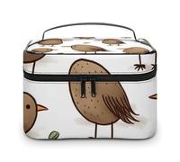 VFMKT Kiwi Birds Cute Makeup Bag Portable Travel Cosmetic Bag Zipper Makeup Organizer Toiletry Bag for Women Ladies, Kiwi Birds Cute, 25x18x15cm