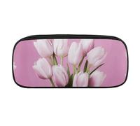 VFMKT Leather Pencil Bag Waterproof Cute Pen Case Travel Cosmetic Makeup Bag Organizer Pen Holder for Men Women,Beautiful Flower