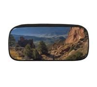 VFMKT Leather Pencil Bag Waterproof Cute Pen Case Travel Cosmetic Makeup Bag Organizer Pen Holder for Men Women,Pikes Peak Colorado