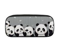 VFMKT Leather Pencil Bag Waterproof Cute Pen Case Travel Cosmetic Makeup Bag Organizer Pen Holder for Men Women,Funny Panda