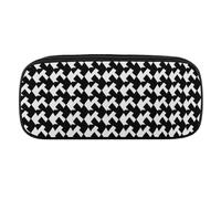 VFMKT Leather Pencil Bag Waterproof Cute Pen Case Travel Cosmetic Makeup Bag Organizer Pen Holder for Men Women,Houndstooth Black