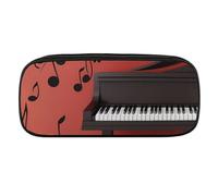 VFMKT Leather Pencil Bag Waterproof Cute Pen Case Travel Cosmetic Makeup Bag Organizer Pen Holder for Men Women,Music Note Piano