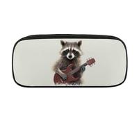 VFMKT Leather Pencil Bag Waterproof Cute Pen Case Travel Cosmetic Makeup Bag Organizer Pen Holder for Men Women,Funny Raccoon