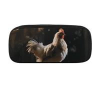 VFMKT Leather Pencil Bag Waterproof Cute Pen Case Travel Cosmetic Makeup Bag Organizer Pen Holder for Men Women,Chicken on A Branch