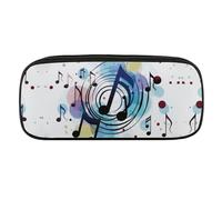 VFMKT Leather Pencil Bag Waterproof Cute Pen Case Travel Cosmetic Makeup Bag Organizer Pen Holder for Men Women,Polka Dot Music Note