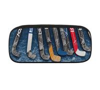 VFMKT Leather Pencil Bag Waterproof Cute Pen Case Travel Cosmetic Makeup Bag Organizer Pen Holder for Men Women,Ice Hockey Sticks