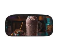 VFMKT Leather Pencil Bag Waterproof Cute Pen Case Travel Cosmetic Makeup Bag Organizer Pen Holder for Men Women,There's Candy in The Milkshake
