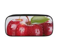 VFMKT Leather Pencil Bag Waterproof Cute Pen Case Travel Cosmetic Makeup Bag Organizer Pen Holder for Men Women,Red Apple Fruit