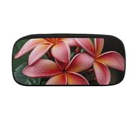 VFMKT Leather Pencil Bag Waterproof Cute Pen Case Travel Cosmetic Makeup Bag Organizer Pen Holder for Men Women,Tropical Flowers