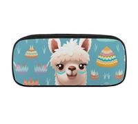 VFMKT Leather Pencil Bag Waterproof Cute Pen Case Travel Cosmetic Makeup Bag Organizer Pen Holder for Men Women,Alpaca Patterm