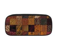 VFMKT Leather Pencil Bag Waterproof Cute Pen Case Travel Cosmetic Makeup Bag Organizer Pen Holder for Men Women,African Style Patchwork