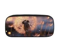 VFMKT Leather Pencil Bag Waterproof Cute Pen Case Travel Cosmetic Makeup Bag Organizer Pen Holder for Men Women,Dandelion Flower