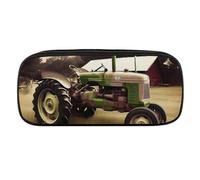 VFMKT Leather Pencil Bag Waterproof Cute Pen Case Travel Cosmetic Makeup Bag Organizer Pen Holder for Men Women,Old Tractor Photo Farm
