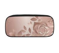 VFMKT Leather Pencil Bag Waterproof Cute Pen Case Travel Cosmetic Makeup Bag Organizer Pen Holder for Men Women,Rose Wallpaper