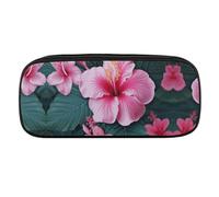 VFMKT Leather Pencil Bag Waterproof Cute Pen Case Travel Cosmetic Makeup Bag Organizer Pen Holder for Men Women,Hawaii Flower